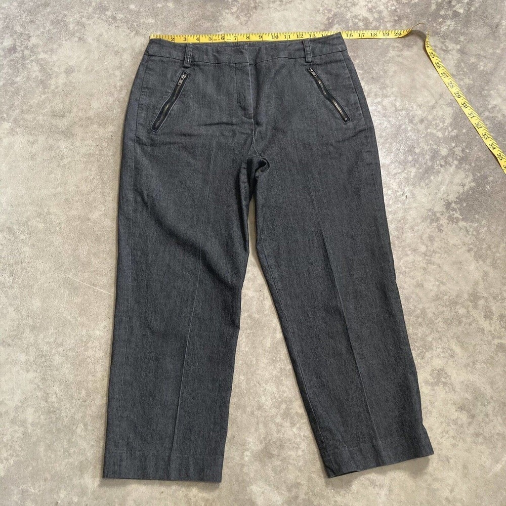 Sandro Pants Womens Size 8 Cropped Gray Mid Rise Zip Pockets Cotton Blend